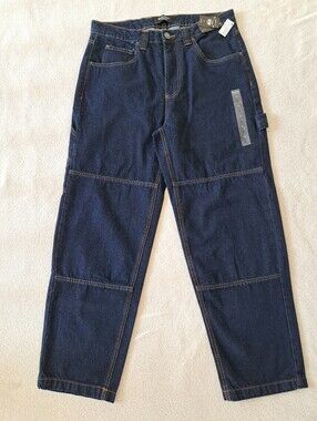 Bluenotes Dark Blue Carpenter Jeans Mens Size 32 Denim Cotton Relaxed Fit NWT